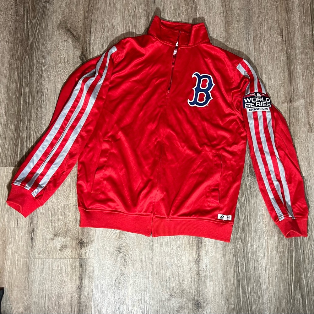 Boston Red Sox 2018 World Series Jacket Zip Up Size Large Champions Patch